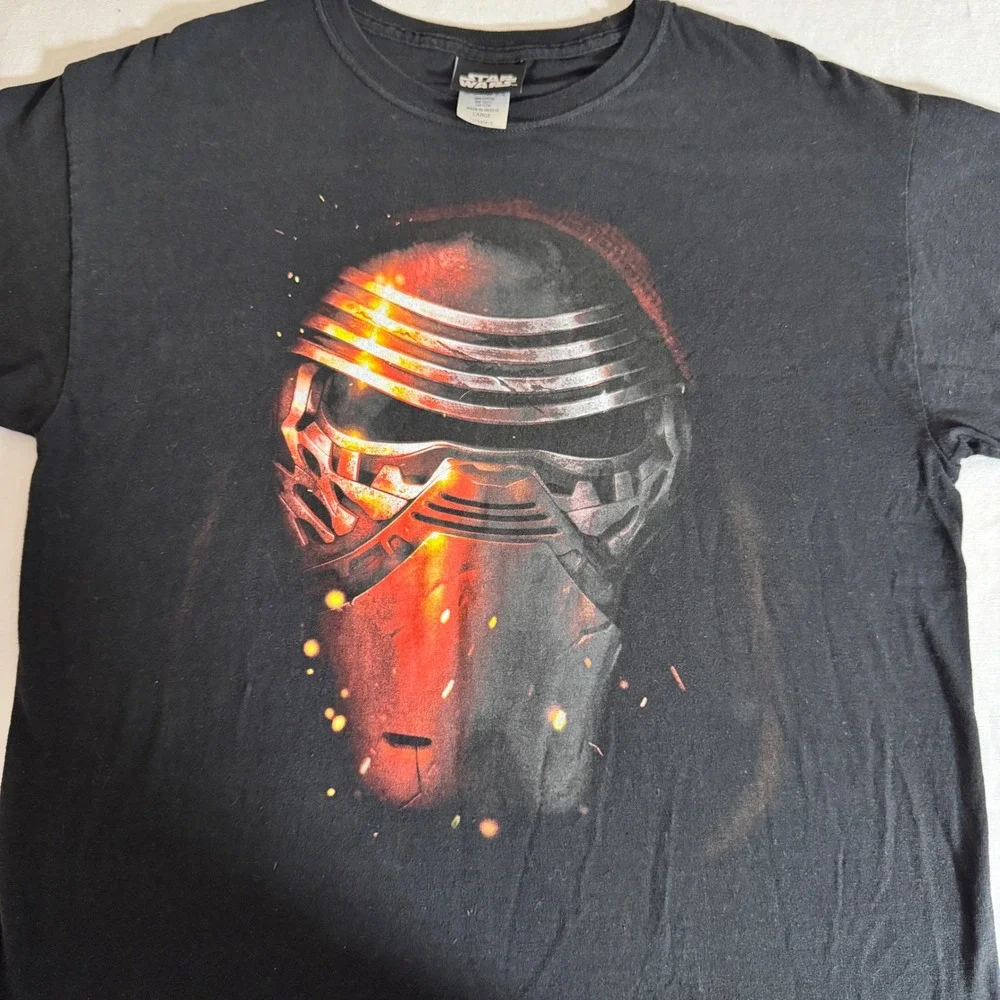 Star Wars Kylo Ren Graphic T-Shirt Mens Large Black Shortsleeve Lucasfilm Cotton
